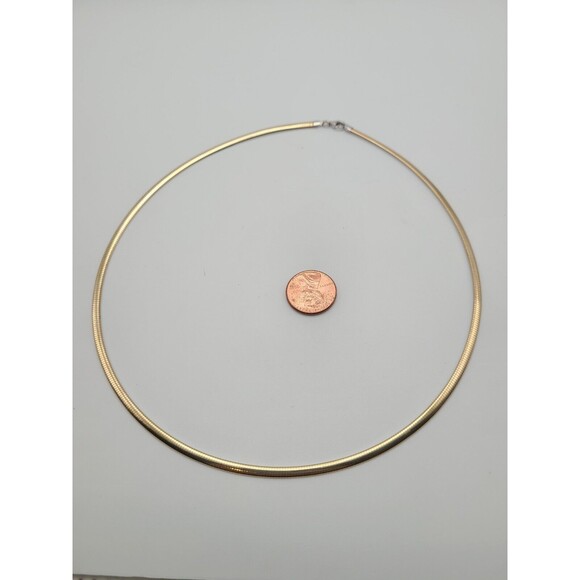 Reversible 14k White & Yellow Gold Omega Chain Necklace 18" Length, 13.74g - Picture 5 of 13